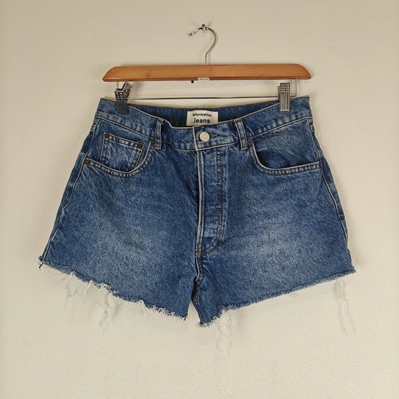Reformation Pants - Reformation Charlie High-Rise Frayed Denim Shorts – Iskar Wash, Size 29